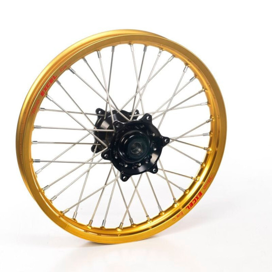 Roue arrière complète 18x2,50 HAAN WHEELS - 36 rayons - Cercle EXCEL or / Moyeu noir - YAMAHA