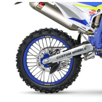 Roue arrière complète 17x4,50 HAAN WHEELS - 36 rayons - Cercle EXCEL bleu / Moyeu bleu - SHERCO