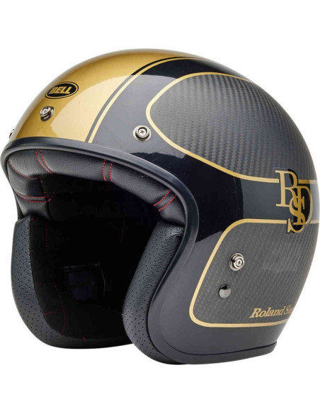 Casque moto jet Bell Custom 500 Carbon Rsd - Noir Mat Or