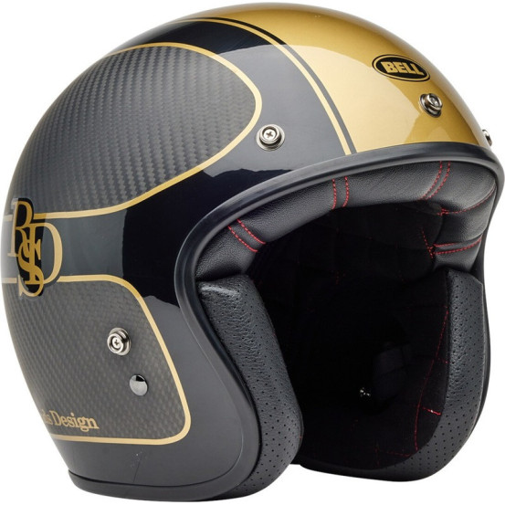 Casque moto jet Bell Custom 500 Carbon Rsd - Noir Mat Or