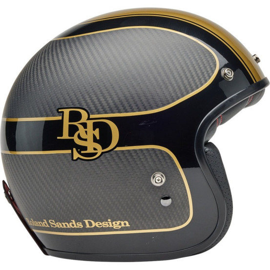 Casque moto jet Bell Custom 500 Carbon Rsd - Noir Mat Or