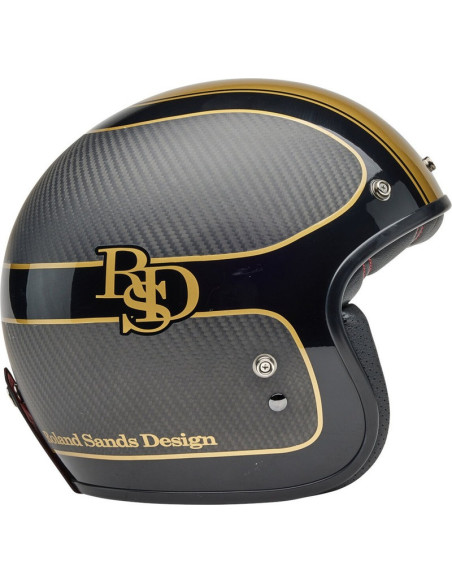 Casque moto jet Bell Custom 500 Carbon Rsd - Noir Mat Or