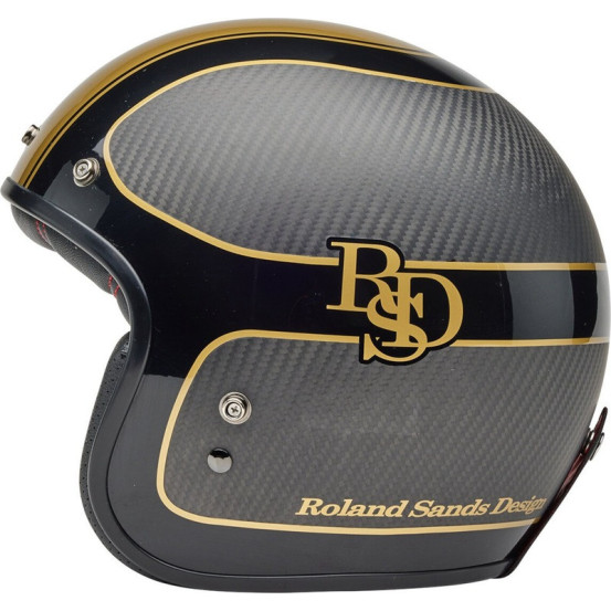Casque moto jet Bell Custom 500 Carbon Rsd - Noir Mat Or