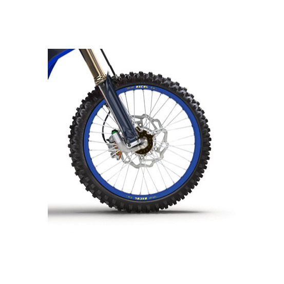 Roue avant complète 21x1,60 HAAN WHEELS - 36 rayons - Cercle EXCEL bleu / Moyeu noir - YAMAHA