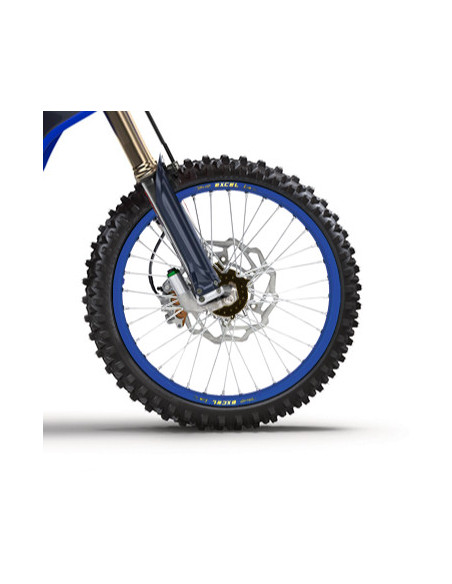 Roue avant complète 21x1,60 HAAN WHEELS - 36 rayons - Cercle EXCEL bleu / Moyeu noir - YAMAHA