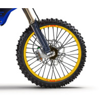 Roue avant complète tubeless 21x2,15 HAAN WHEELS - 36 rayons - Cercle EXCEL or / Moyeu noir - YAMAHA