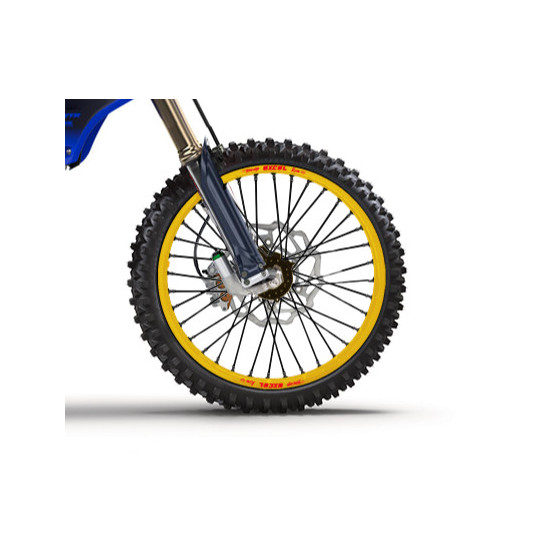 Roue avant complète tubeless 21x2,15 HAAN WHEELS - 36 rayons - Cercle EXCEL or / Moyeu noir - YAMAHA