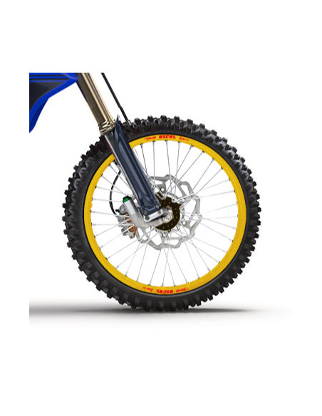 Roue avant complète 21x1,60 HAAN WHEELS - 36 rayons - Cercle EXCEL or / Moyeu noir - FANTIC / YAMAHA