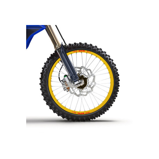 Roue avant complète 21x1,85 HAAN WHEELS - 36 rayons - Cercle EXCEL or / Moyeu noir - YAMAHA