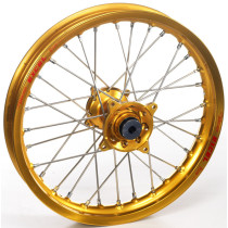 Roue avant complète tubeless 21x2,15 HAAN WHEELS - 36 rayons - Cercle EXCEL or / Moyeu or - YAMAHA