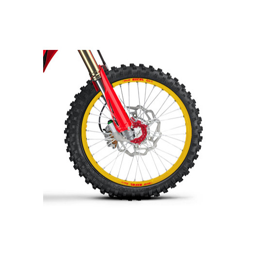 Roue avant complète 21x1,85 HAAN WHEELS - 36 rayons - Cercle EXCEL or / Moyeu rouge - HONDA