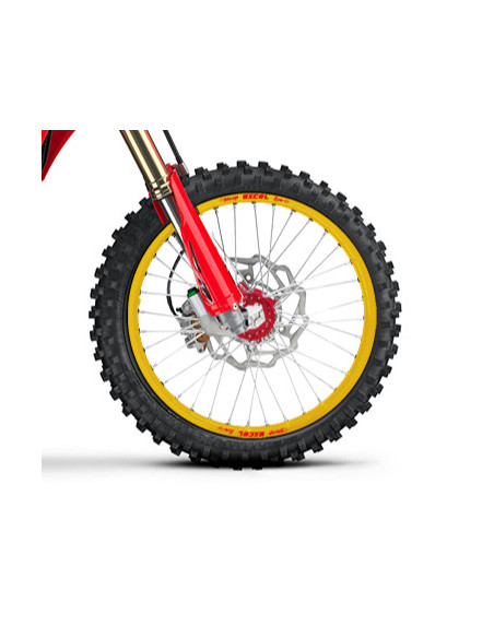 Roue avant complète 21x1,85 HAAN WHEELS - 36 rayons - Cercle EXCEL or / Moyeu rouge - HONDA