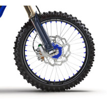 Roue avant complète 21x1,60 HAAN WHEELS - 36 rayons - Cercle EXCEL A60 noir / Moyeu bleu - YAMAHA