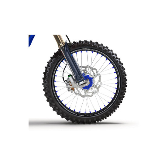 Roue avant complète 21x1,60 HAAN WHEELS - 36 rayons - Cercle EXCEL A60 noir / Moyeu bleu - YAMAHA