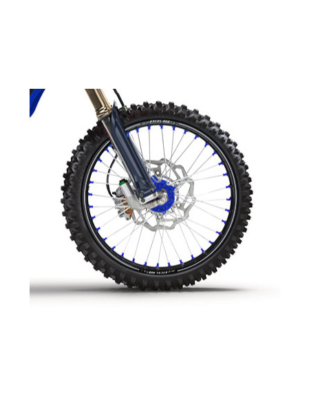 Roue avant complète 21x1,60 HAAN WHEELS - 36 rayons - Cercle EXCEL A60 noir / Moyeu bleu - YAMAHA