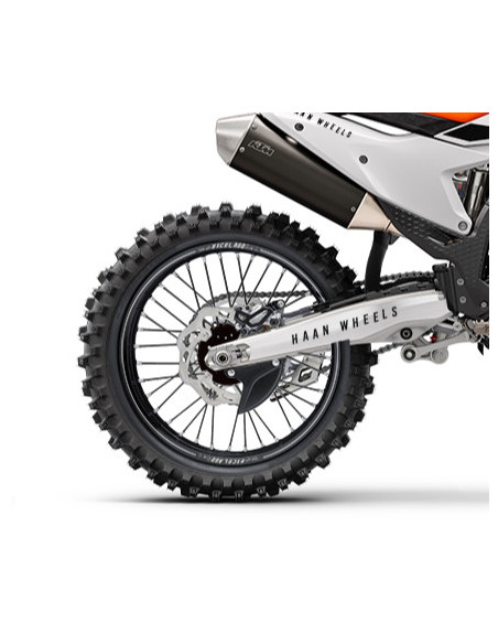 Roue arrière complète 19x2,15 HAAN WHEELS - 36 rayons - Cercle EXCEL A60 noir / Moyeu noir - HUSQVARNA / KTM / STARK