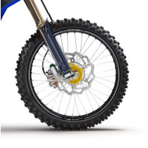 Roue avant complète 21x1,60 HAAN WHEELS - 36 rayons - Cercle EXCEL A60 noir / Moyeu or - FANTIC / YAMAHA