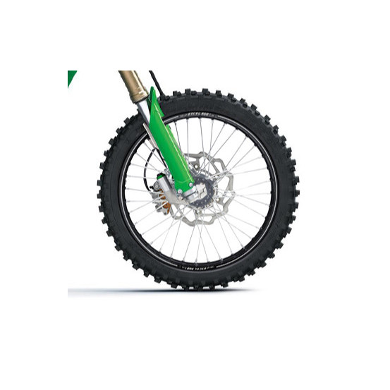 Roue avant complète 21x1,60 HAAN WHEELS - 36 rayons - Cercle EXCEL A60 noir / Moyeu titane - KAWASAKI
