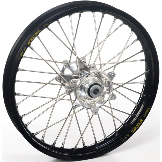 Roue arrière complète 18x2,50 HAAN WHEELS - 36 rayons - Cercle EXCEL noir / Moyeu argent - GASGAS / HUSQVARNA / KTM
