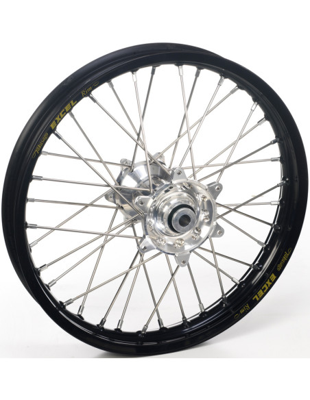 Roue arrière complète 18x2,50 HAAN WHEELS - 36 rayons - Cercle EXCEL noir / Moyeu argent - GASGAS / HUSQVARNA / KTM