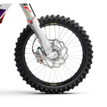 Roue avant complète 16x3,50 HAAN WHEELS - 36 rayons - Cercle EXCEL noir / Moyeu argent - HUSQVARNA / KTM