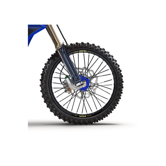 Roue avant complète tubeless 21x1,85 HAAN WHEELS - 36 rayons - Cercle EXCEL noir / Moyeu bleu - YAMAHA