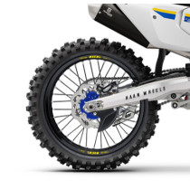 Roue arrière complète 17x4,50 HAAN WHEELS - 36 rayons - Cercle EXCEL noir / Moyeu bleu - HUSQVARNA / KTM