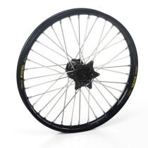 Roue avant complète 21x1,85 HAAN WHEELS - 36 rayons - Cercle EXCEL noir / Moyeu noir - YAMAHA