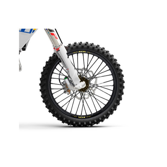 Roue avant complète 17x3,50 HAAN WHEELS - 36 rayons - Cercle EXCEL noir / Moyeu noir - KTM