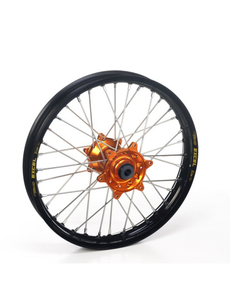Roue arrière complète tubeless 17x4,50 HAAN WHEELS - 36 rayons - Cercle EXCEL noir / Moyeu orange - HUSQVARNA / KTM