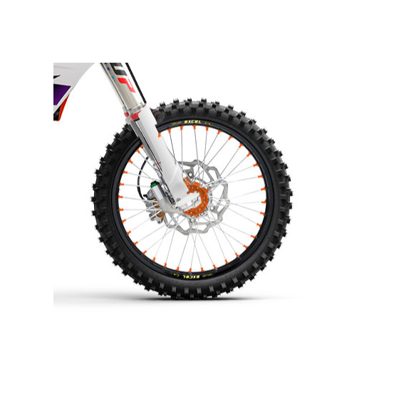 Roue avant complète 21x1,85 HAAN WHEELS - 36 rayons - Cercle EXCEL noir / Moyeu orange - HUSQVARNA / KTM