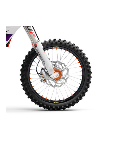 Roue avant complète 21x1,85 HAAN WHEELS - 36 rayons - Cercle EXCEL noir / Moyeu orange - HUSQVARNA / KTM