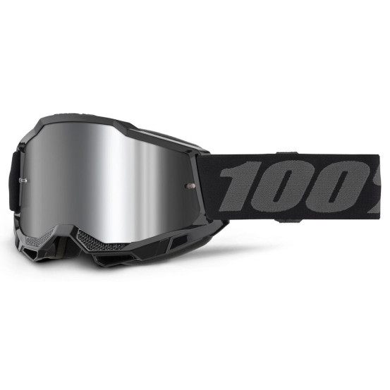 Masque cross enfant 100% Accuri 2 Noir - Ecran Iridium Argent