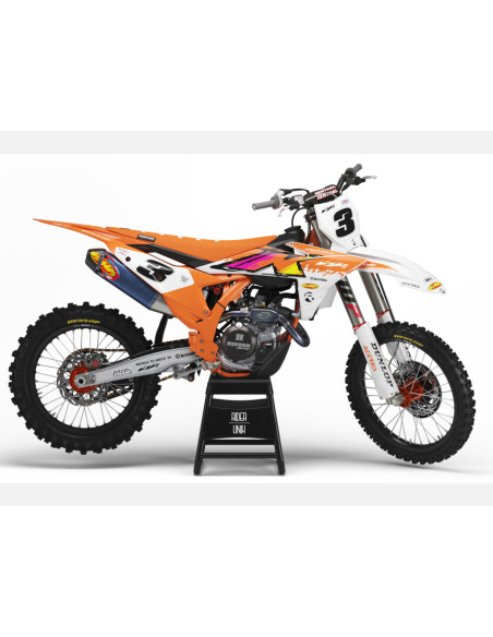 Kit Déco Rider Unik Ktm CLIF Blanc Orange 350 SXF 2011-2012