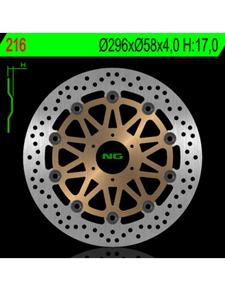 Disque de frein avant NG 296x58x4,0