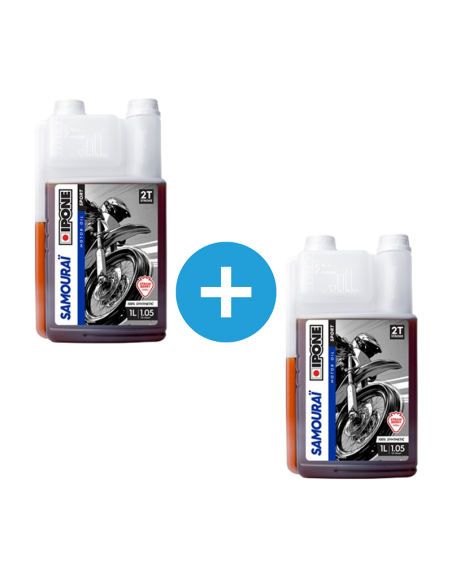 Pack 1 + 1 Litres Huile moteur IPONE 2T Samouraï Racing Odeur FRAISE