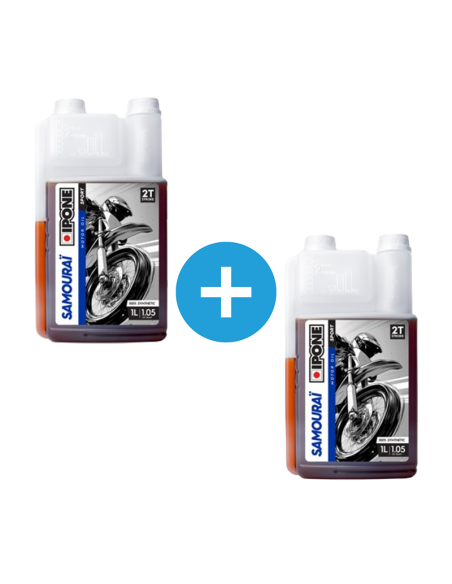 Pack 1 + 1 Litres Huile moteur IPONE 2T Samouraï Racing