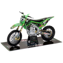 Moto miniature Kawasaki 450 KXF BUD RACING M. VALIN - Echelle 1/12°