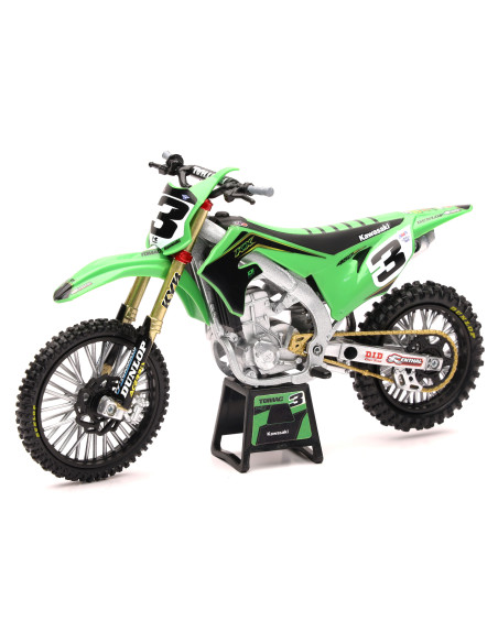Moto miniature Kawasaki 450 KXF E. TOMAC - Echelle 1/12°
