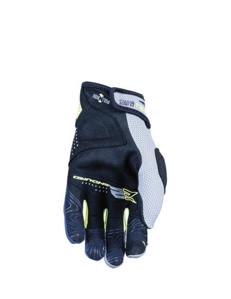 Gants Cross Five E2 - Gris Jaune Fluo Bleu
