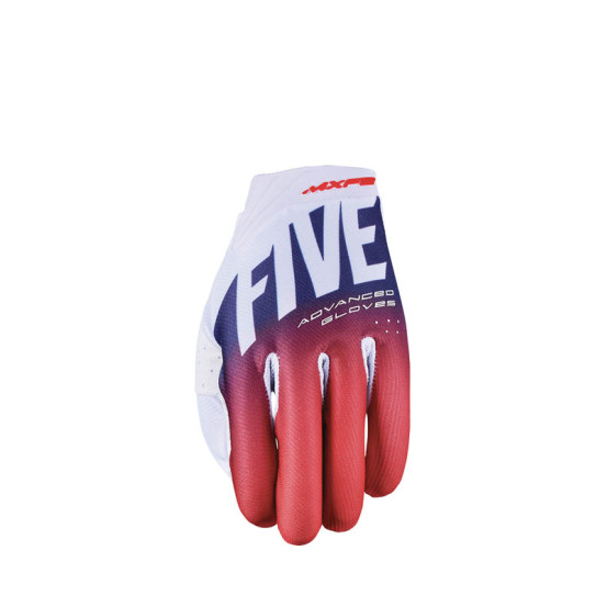 Gants Cross Five MXF2 Evo Split - Blanc Rouge Bleu