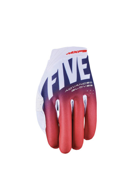 Gants Cross Five MXF2 Evo Split - Blanc Rouge Bleu