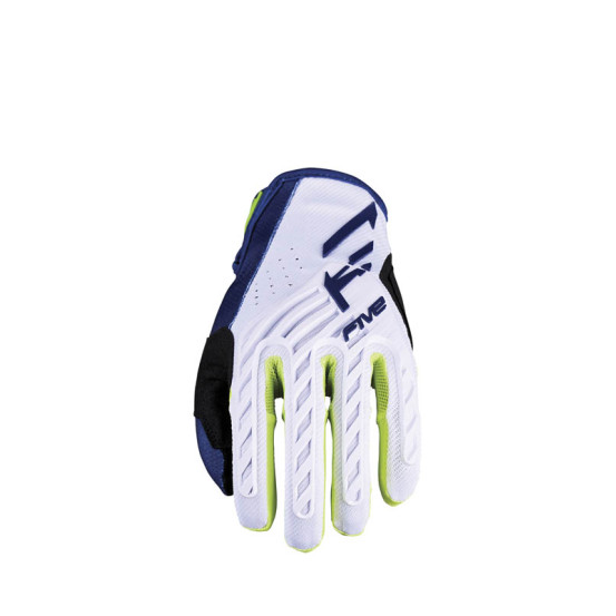 Gants Cross Five MXF3 Evo - Bleu Blanc Jaune Fluo