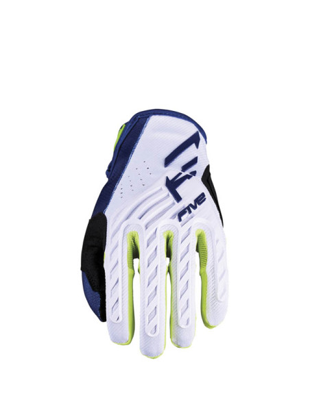 Gants Cross Five MXF3 Evo - Bleu Blanc Jaune Fluo