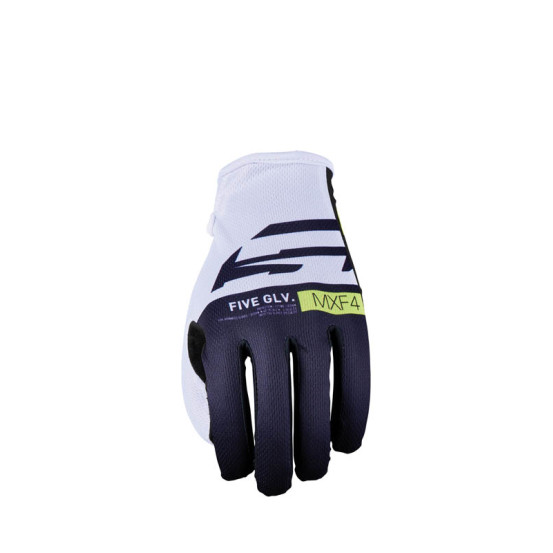 Gants Cross Five MXF4 Core - Blanc Bleu Jaune Fluo
