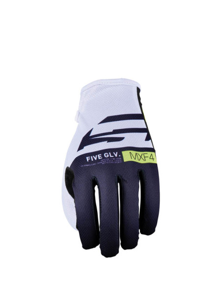 Gants Cross Five MXF4 Core - Blanc Bleu Jaune Fluo