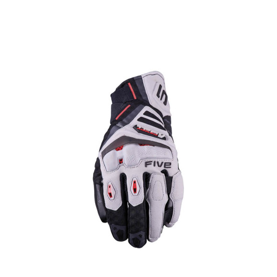Gants moto Adventure Five TFX1 Airflow Court - Gris Rouge Fluo