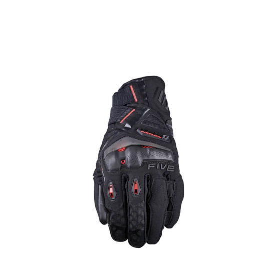 Gants moto Adventure Five TFX1 Airflow Court - Noir Rouge Fluo