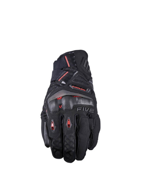Gants moto Adventure Five TFX1 Airflow Court - Noir Rouge Fluo