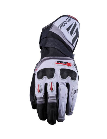 Gants moto Adventure Five TFX2 WP - Gris Gris Rouge